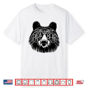 Papa Bear Face Sunglasses Dad Grandpa Funny Fathers Day Shirt