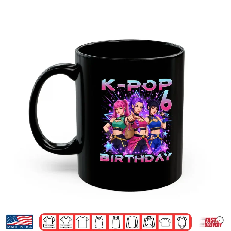 Mug 6th Birthday K pop 6 Year Old Korean Music Birthday Kpop Shirt