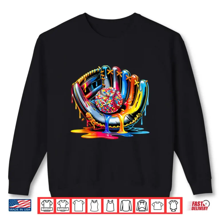 Sweatshirt Baseball Drip for Boys Ice Cream Drip Baseball Stuff Lover Shirt