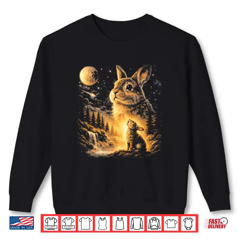 Sweatshirt Bunny Howling to The Moon Vintage 90s Animal Easter Day Shirt