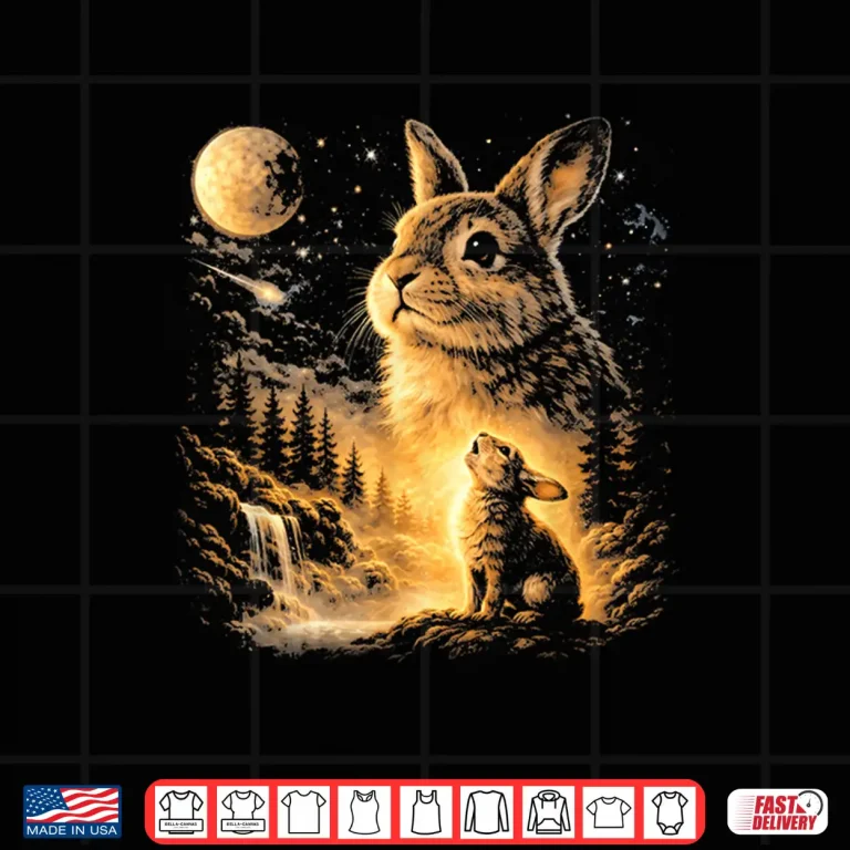 Design Bunny Howling to The Moon Vintage 90s Animal Easter Day Shirt