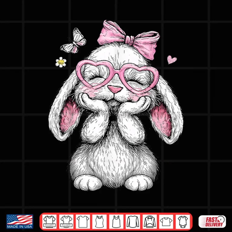 Design Girls Easter Cute Bunny Face Pink Easter Kids Toddler Girls Shirt