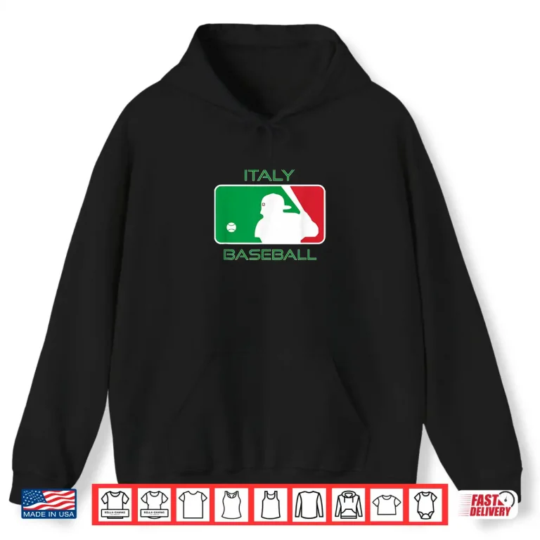 Hoodie Italy Baseball Fan Italian Flag Classic European Sports Gear Shirt
