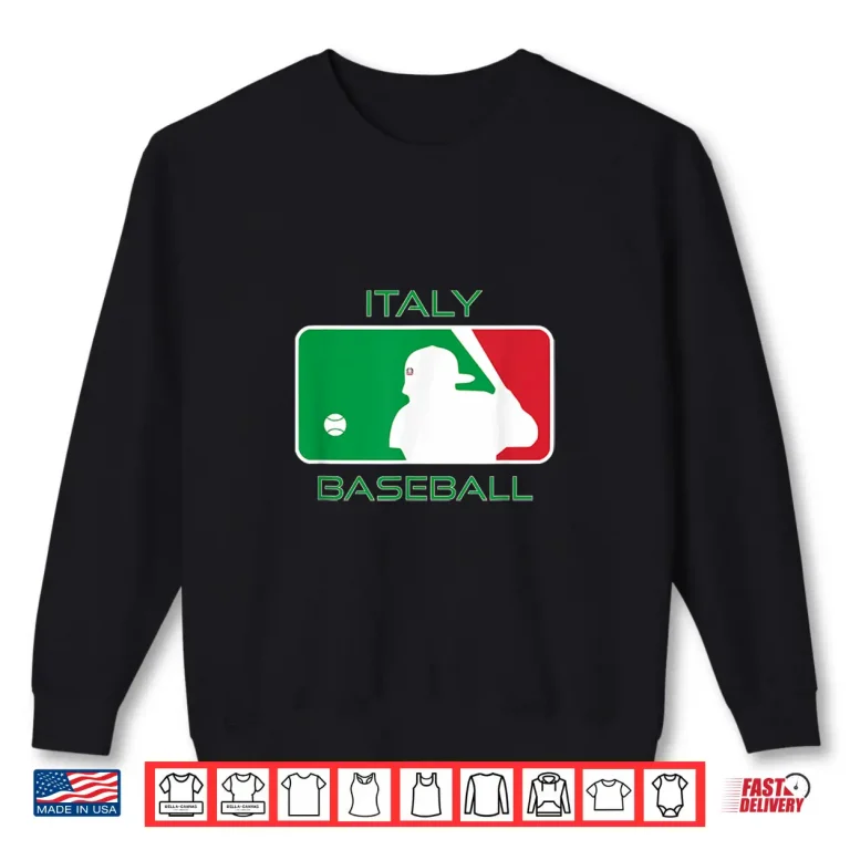 Sweatshirt Italy Baseball Fan Italian Flag Classic European Sports Gear Shirt