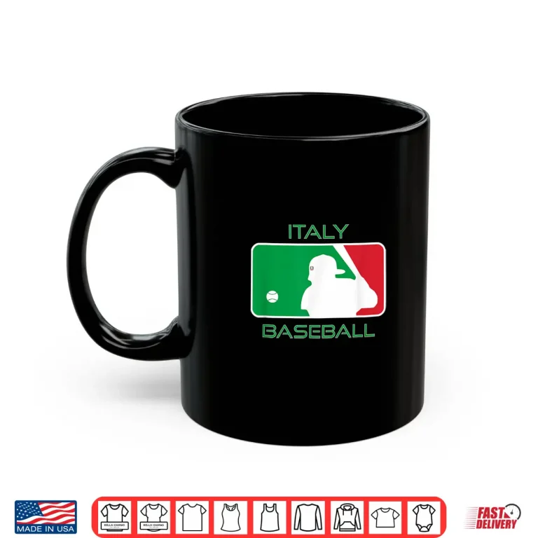 Mug Italy Baseball Fan Italian Flag Classic European Sports Gear Shirt
