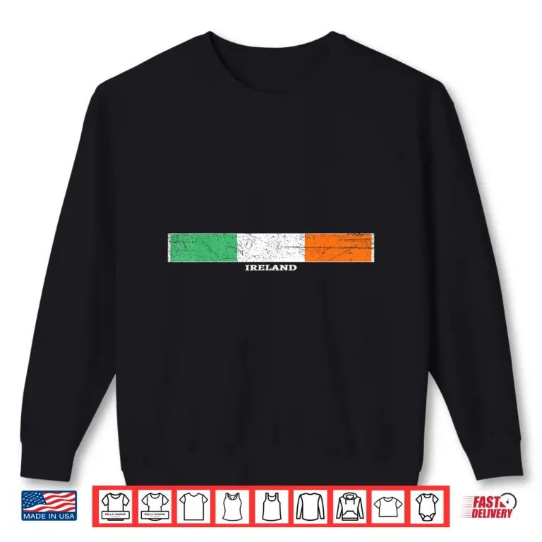 Sweatshirt Vintage Ireland Irish Flag St Patricks Day Men Women Kids Shirt