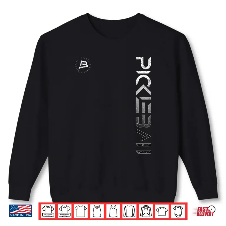Sweatshirt Black White Gradient Pickleball Distressed Professional Shirt