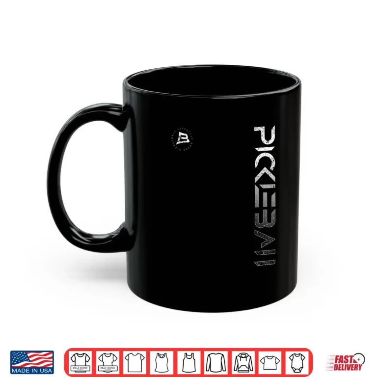 Mug Black White Gradient Pickleball Distressed Professional Shirt