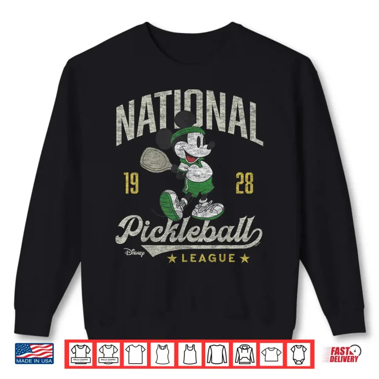 Sweatshirt Mickey Mouse Pickleball National League Athletic Graphic Shirt