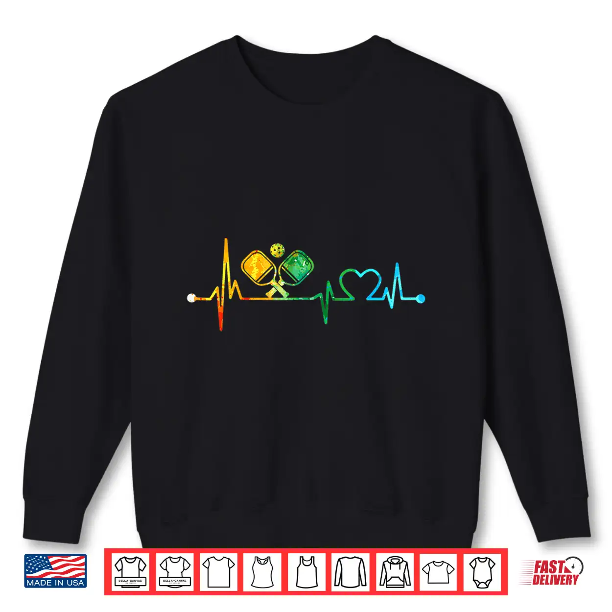 Paddle Heartbeat Pickleball Professional Vintage Colors Funny Shirt