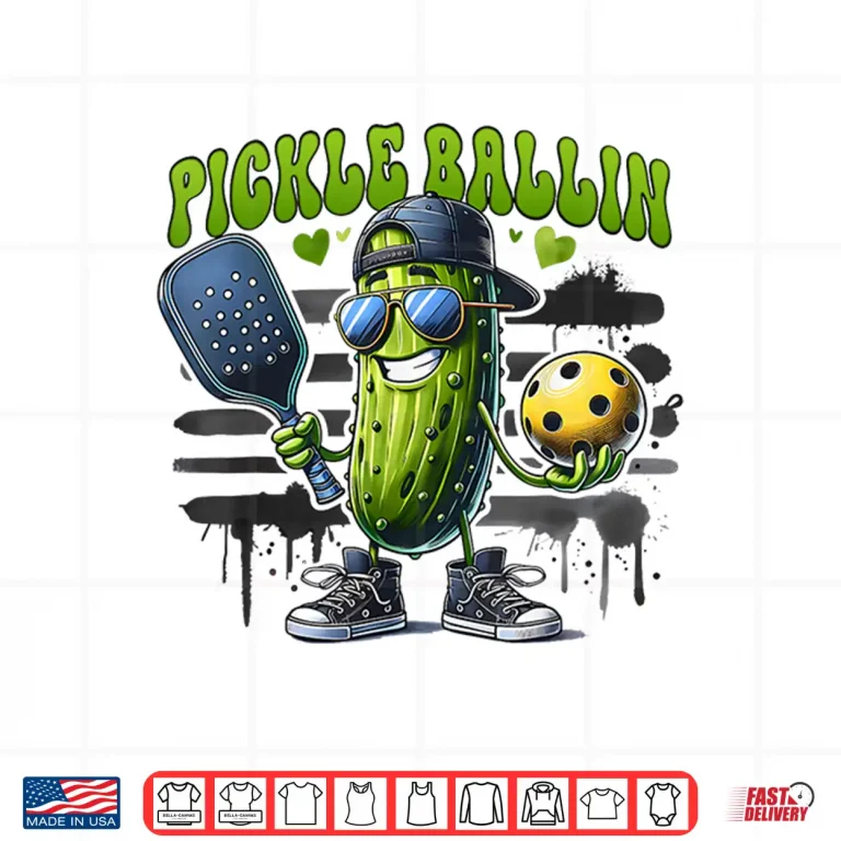 Design Paddleball Pickle Ballin Pickleball Player Humor Funny Shirt