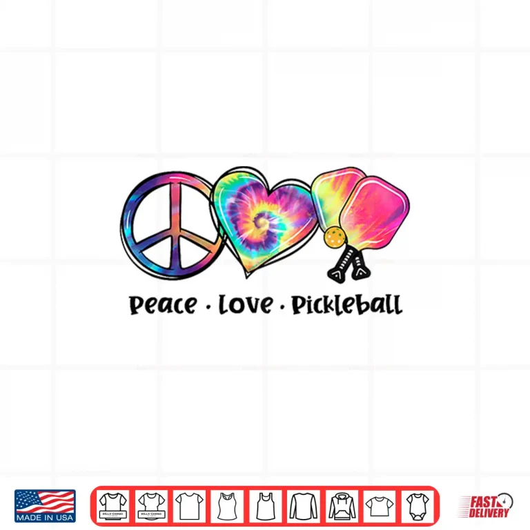 Design Peace Love Pickleball Tie Dye Cute Graphic Shirt