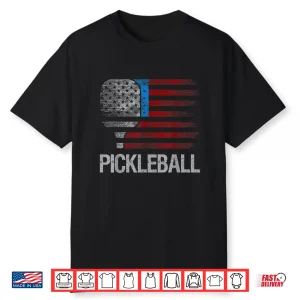 Us Flag Pickleball Player Paddleball Lover Patriotic Shirt