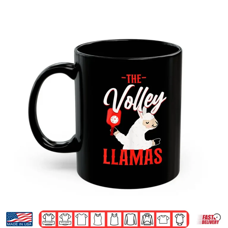 Mug The Volley Llamas Pickleball Llama Animal Graphic Shirt