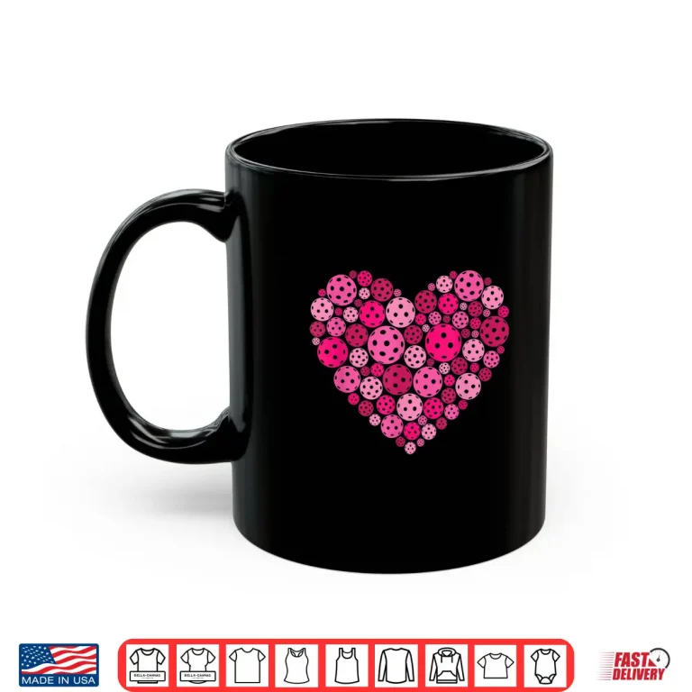 Mug Cute Heart of Pickle Ball Pickleball Valentines Day Lover Shirt