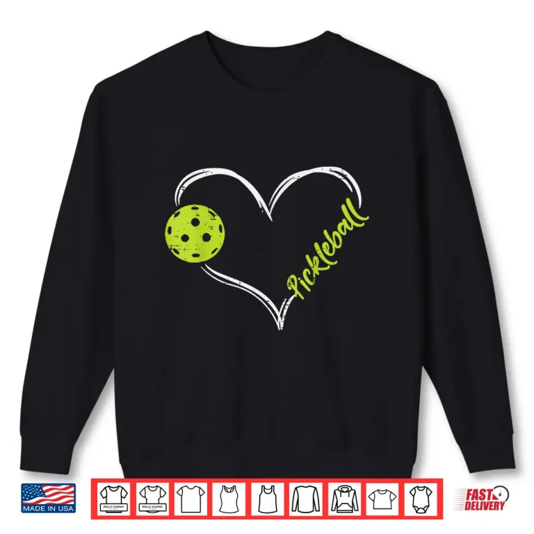Sweatshirt Heart Love Pickleball Player Sport Professional Graphic Shirt