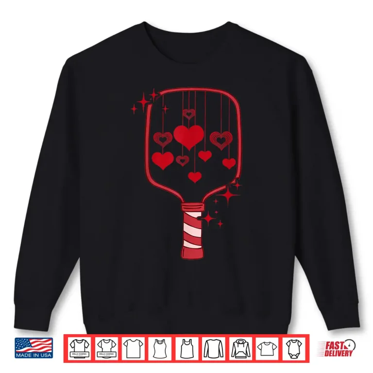 Sweatshirt Paddle Heart Valentines Day Pickleball Racquetball Professional Shirt