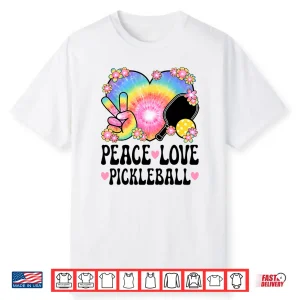 Peace Love Pickleball Lover Sixty Seventies Hippie Retro Shirt
