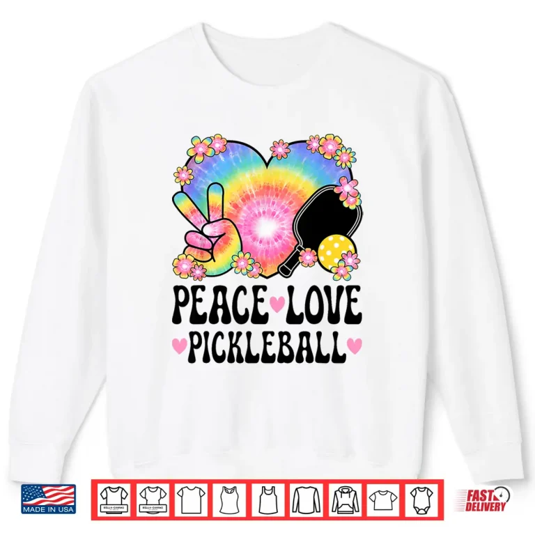 Sweatshirt Peace Love Pickleball Lover Sixty Seventies Hippie Retro Shirt