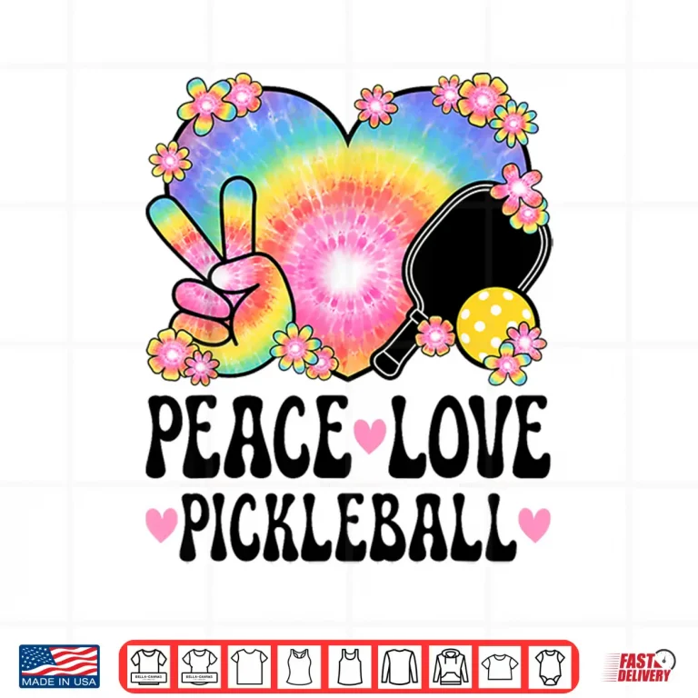 Design Peace Love Pickleball Lover Sixty Seventies Hippie Retro Shirt