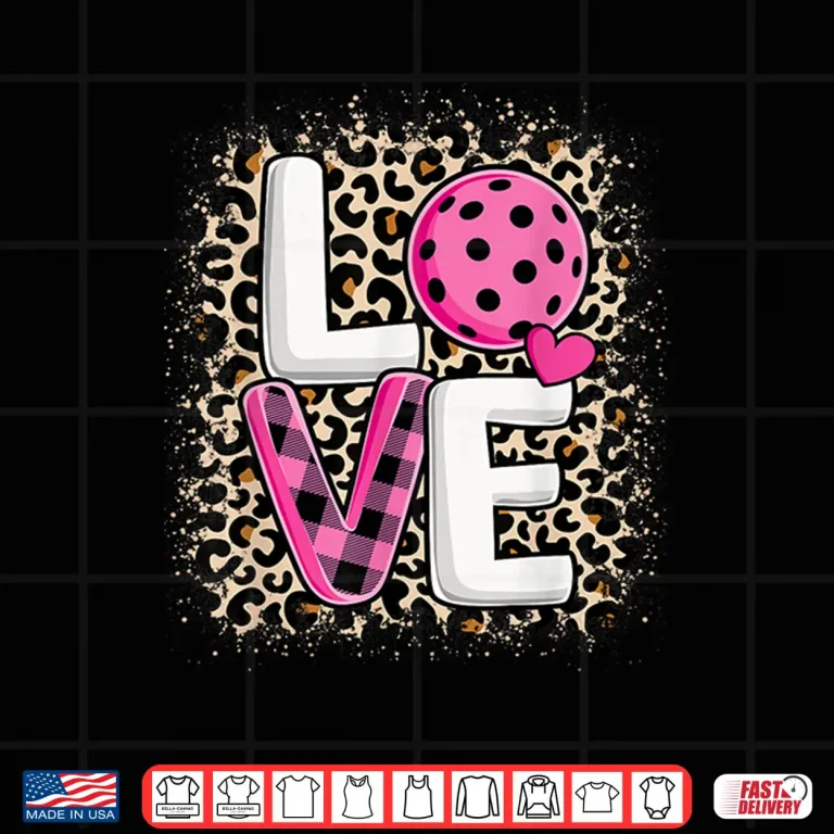 Design Pink Love Pickleball Leopard Print Cute Lover Shirt