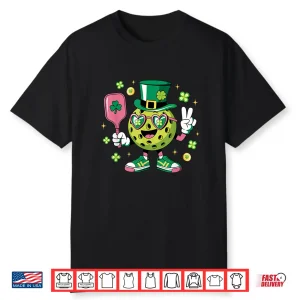Saint Patricks Day Pickleball Lucky Irish Shamrock Humor Shirt