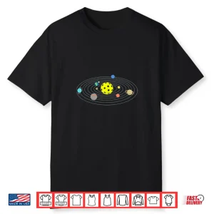 Solar System Pickleball Science Space Aesthetic Graphic Shirt