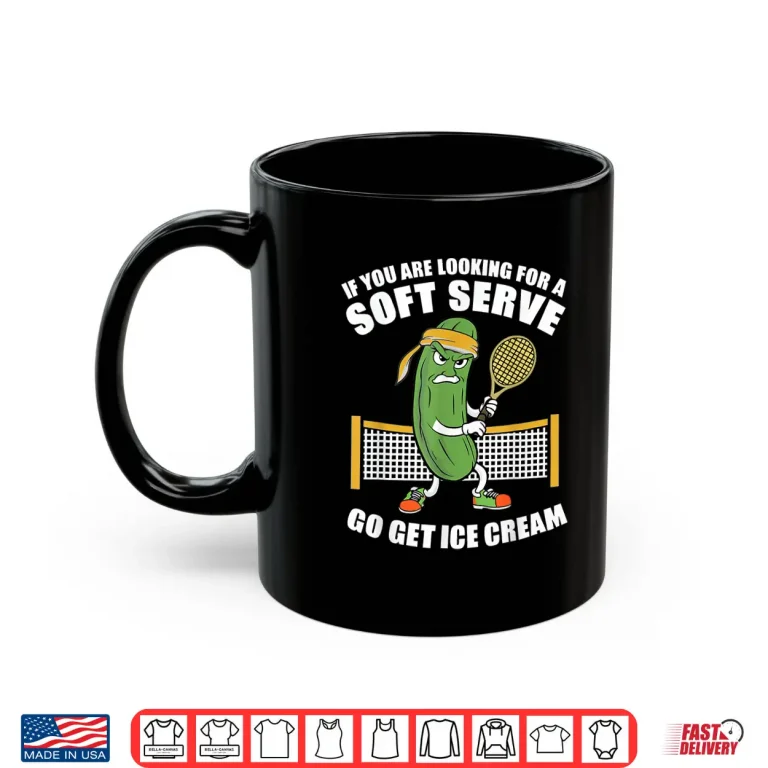 Mug Soft Serve Ice Cream Pickleball Playing Tennis Humor Funny Shirt