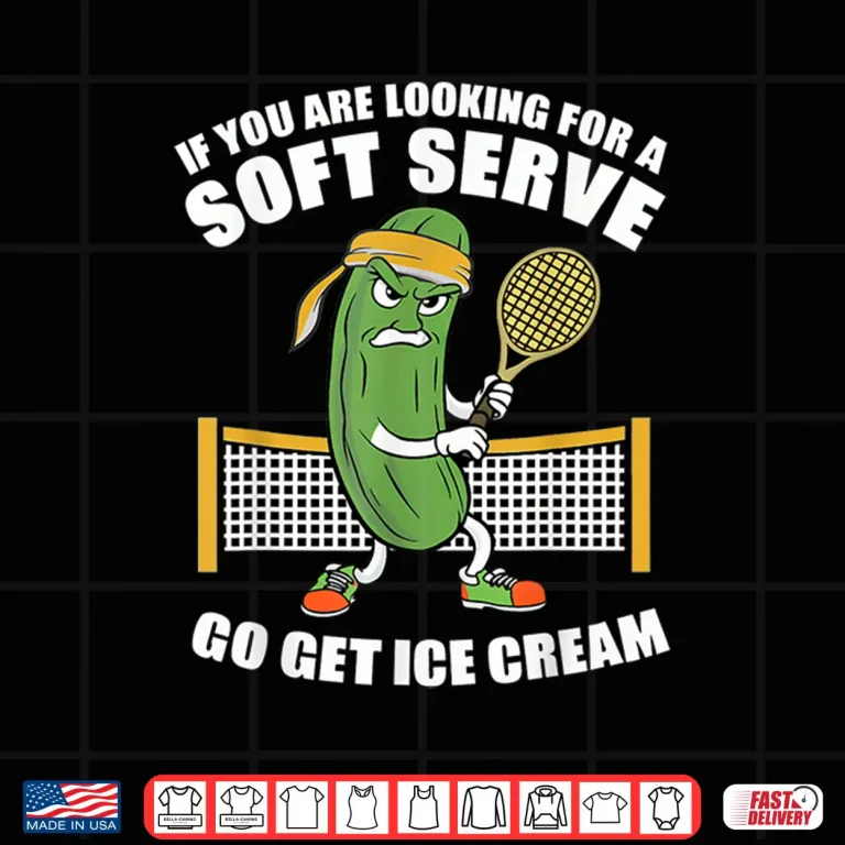 Design Soft Serve Ice Cream Pickleball Playing Tennis Humor Funny Shirt