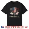 Us Flag Pickleball Player Retro Paddleball Patriotic Shirt