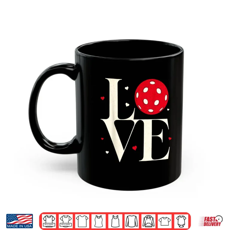Mug Cute Red Heart Pickleball Valentines Day Professional Graphic Shirt