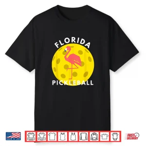 Florida Flamingo Design Pickleball Professional Regional Graphic Shirt