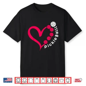 Heart Design Pickleball Valentines Day Lover Graphic Shirt