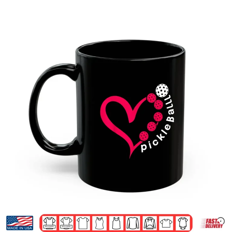 Mug Heart Design Pickleball Valentines Day Lover Graphic Shirt