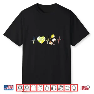 Heartbeat Heart Love Pickleball Professional Graphic Design Shirt