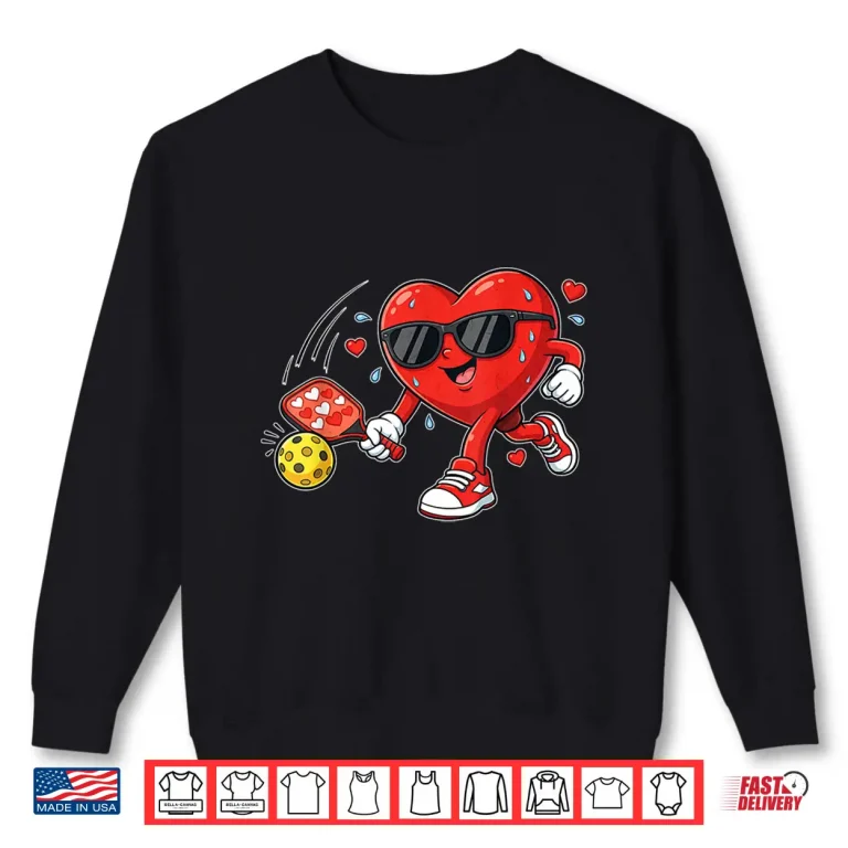 Sweatshirt Heart Player Pickleball Valentines Day Professional Humor Funny Shirt