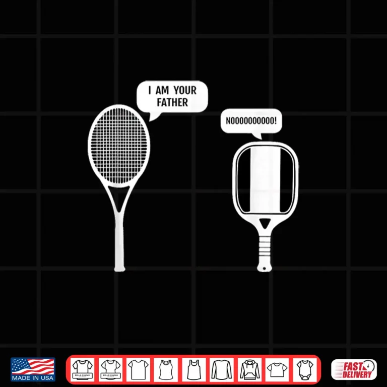 Design I Am Your Father Pickleball Tennis Racket Parody Humor Funny Shirt