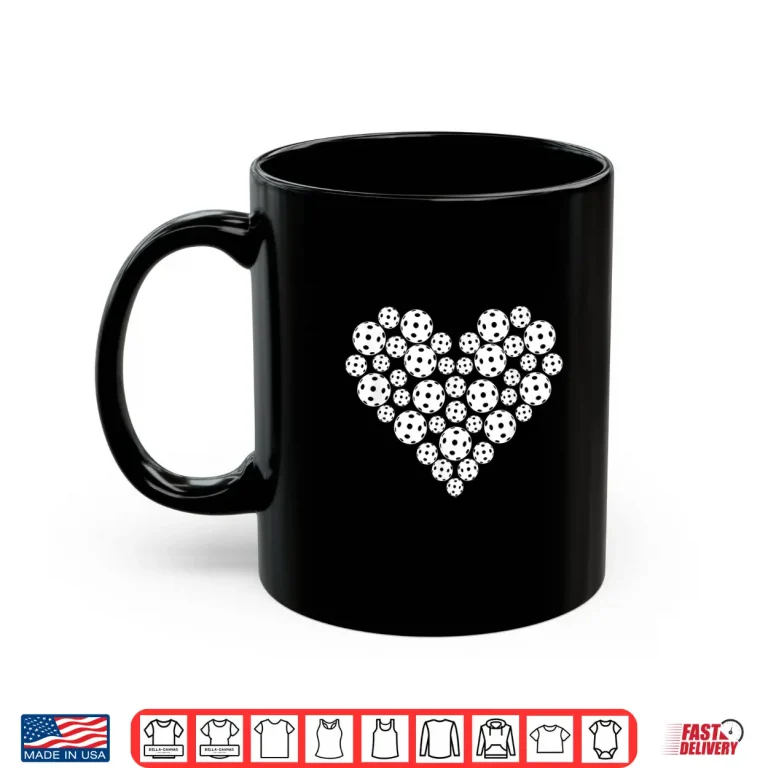 Mug Love Heart Shape Pickleball Valentine Professional Graphic Funny Shirt
