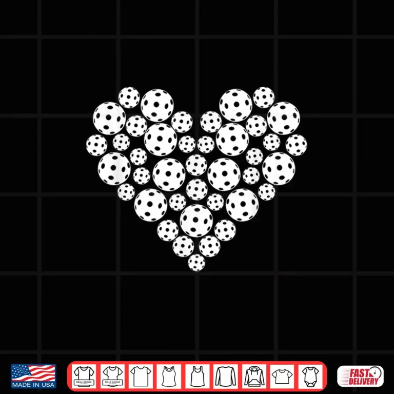 Design Love Heart Shape Pickleball Valentine Professional Graphic Funny Shirt
