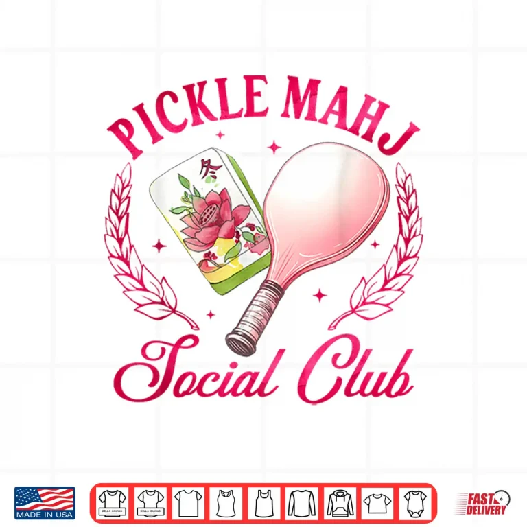 Design Pickle Mahj Social Club Pickleball Mahjong Lover Humor Funny Shirt