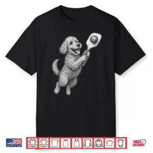 Goldendoodle Playing Pickleball Sports Dog Lover Graphic Shirt