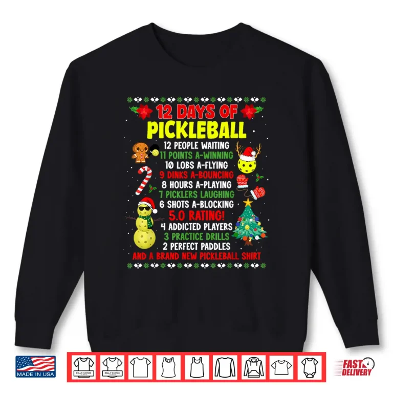 Sweatshirt Holiday Season Pickleball Christmas Players Professional Graphic Shirt