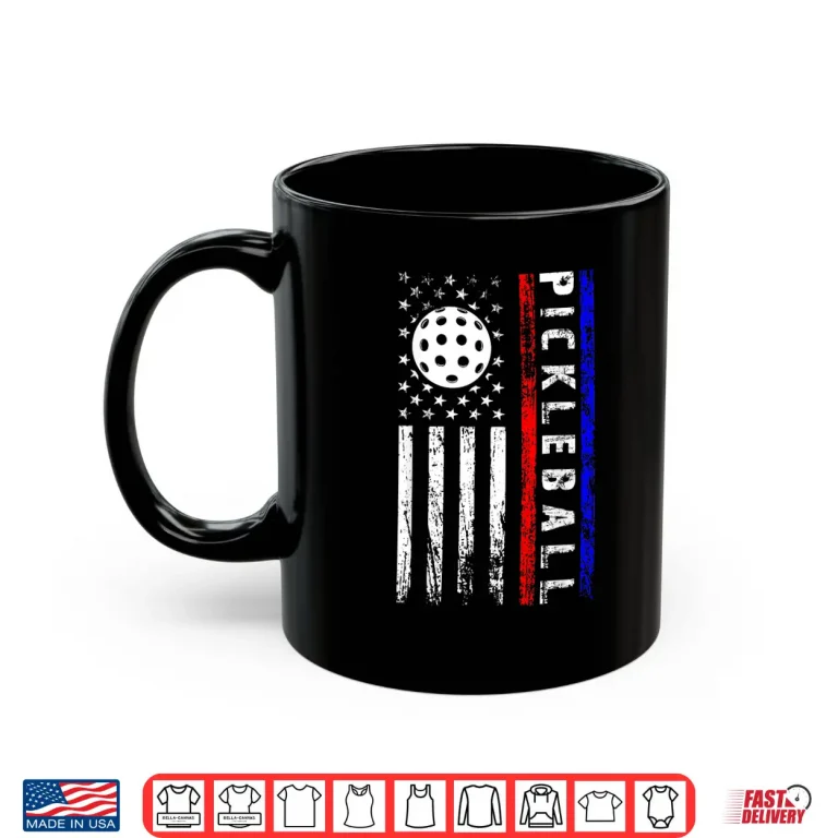 Mug Fourth Of July American Flag Pickleball USA Patriotic Graphic Shirt