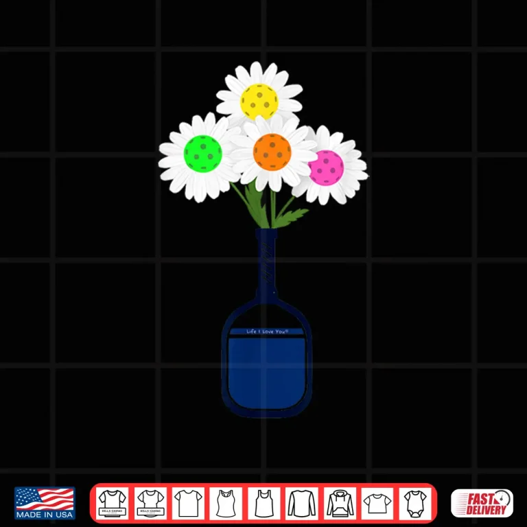 Design Flowers In Paddle Vase Pickleball Pretty Aesthetic Graphic Shirt
