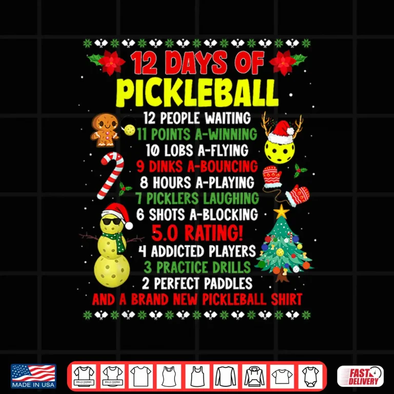Design Holiday Season Pickleball Christmas Players Professional Graphic Shirt