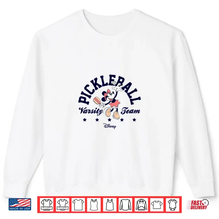 Sweatshirt Serve Varsity Team Pickleball Minnie Mouse Athletic Graphic Shirt