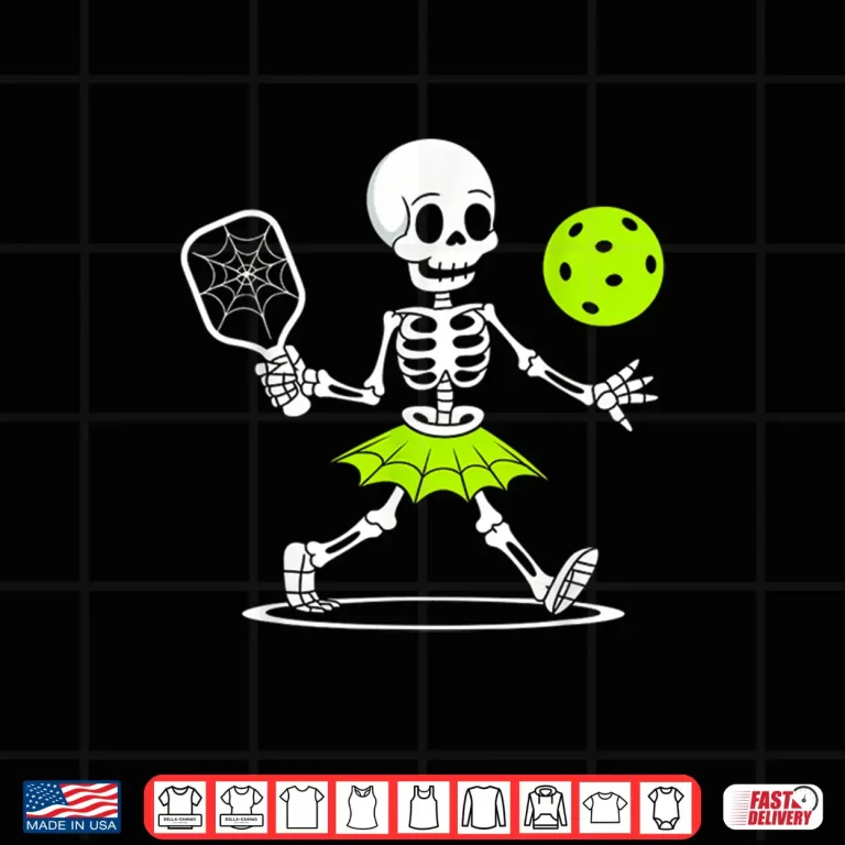 Design Spooky Halloween Skeleton Pickleball Professional Graphic Shirt
