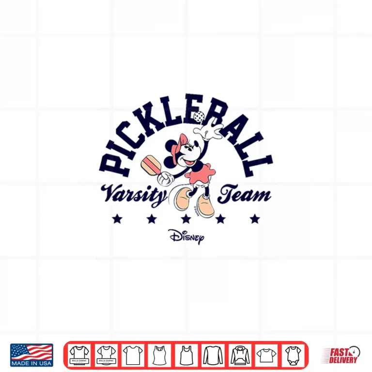 Design Serve Varsity Team Pickleball Minnie Mouse Athletic Graphic Shirt