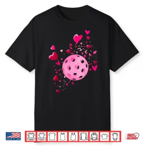 Valentine Heart Love Pickleball Player Professional Graphic Shirt