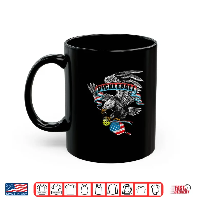 Mug USA American Flag Eagle Pickleball Player Patriotic Vintage Shirt